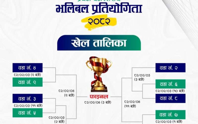 बिर्तामोडमा वडास्तरीय भलिबल प्रतियोगिता हुँदै