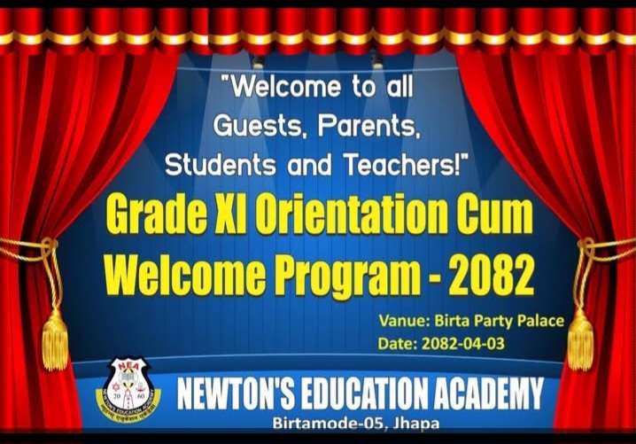 न्युटन्समा नव आगन्तुक विद्यार्थीलाई स्वागत कार्यक्रम सम्पन्न