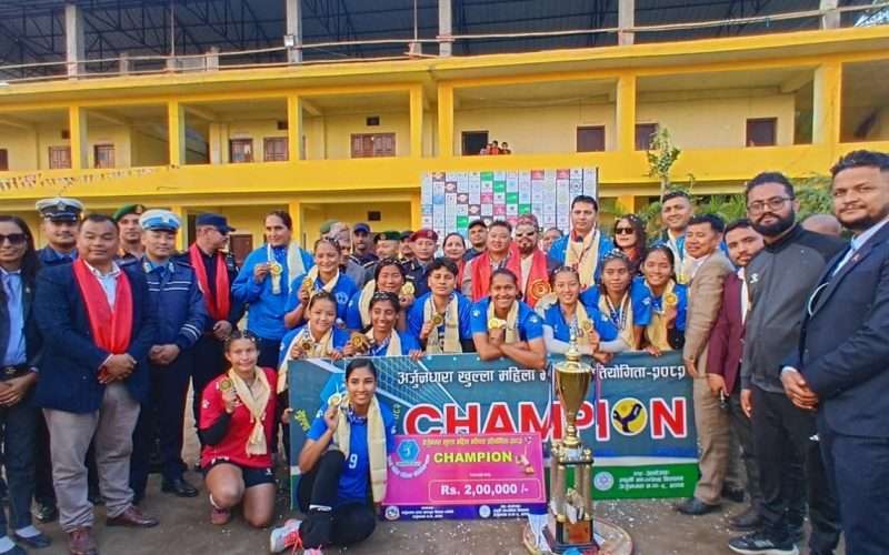 अर्जुनधारा महिला भलिबलको उपाधि पुलिसलाई